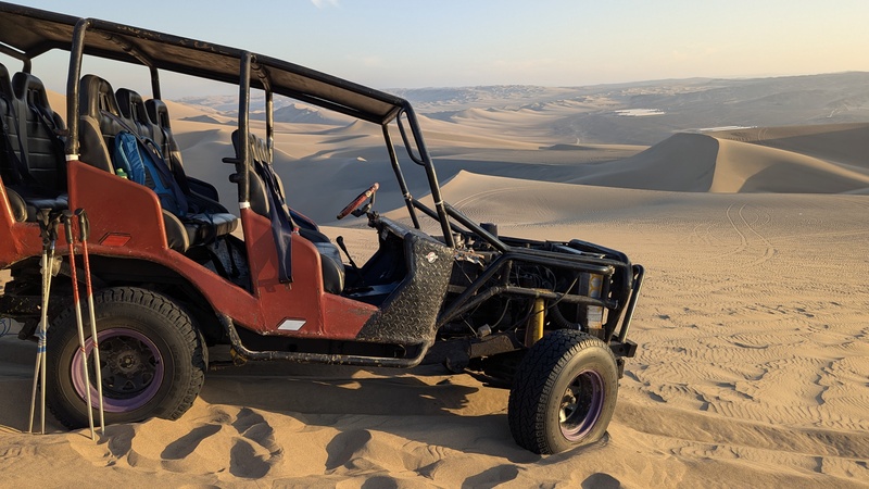 Unser alter Jeep im Sonnenuntergang.